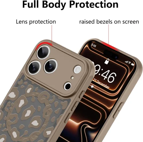 Vista 141 de KANGHAR - Funda compatible con iPhone 11, diseño de leopardo negro, textura de neumático antideslizante, a prueba de golpes, funda protectora