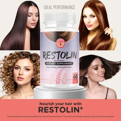 Vista 4 de Restolin Cápsulas para el cabello, píldoras de suplemento Restolin, máxima fuerza, fórmula avanzada que apoya el crecimiento saludable del cabello