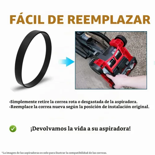 Vista 4 de JEDELEOS Correas de vacío para Dirt Devil Style 12 compatibles con aspiradora vertical Dirt Devil (Royal) Ultra Vision Turbo, piezas de repuesto