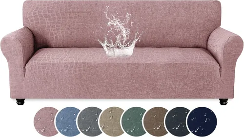 Vista 25 de MAXIJIN Funda impermeable para sillón de sala de estar, 1 pieza elástica con brazos, protector de muebles lavable para perros y mascotas (S, café)