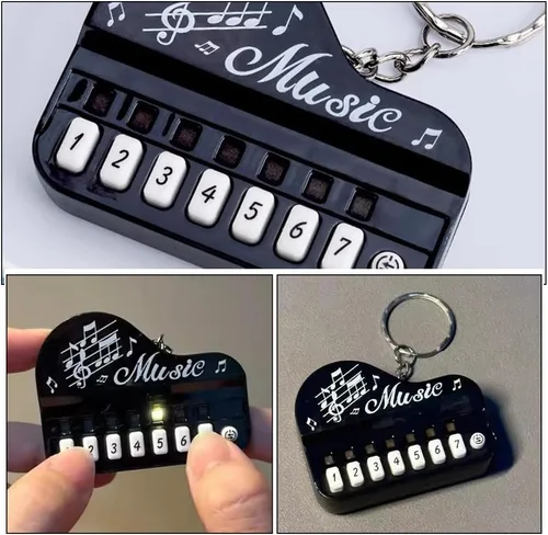 Vista 6 de LIFKOME Llavero colgante de piano, 2 piezas, llavero de teclado de piano, mini instrumento musical, colgante para decoración de mochila y bolso