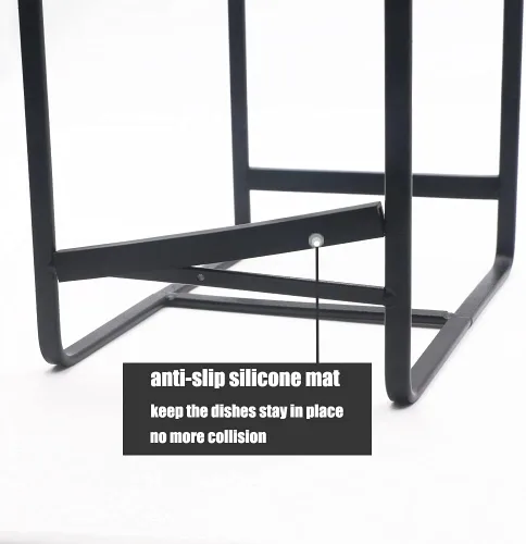 Vista 6 de 2PCS Organizador de Soportes para Platos, Estante de Exhibición y Almacenamiento de Platos de Metal para Secado para Gabinete, Mostrador y Armario