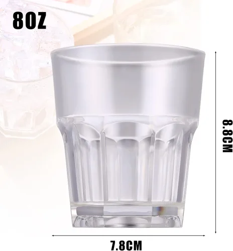 Vista 3 de Meanplan Juego de 24 vasos acrílicos reutilizables para beber agua, apilables, inastillables, irrompibles, vasos de agua para bebidas de jugo