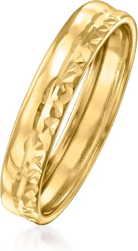 Vista 3 de Ross-Simons Italian 14kt Yellow Gold Diamond-Cut and Polished Ring