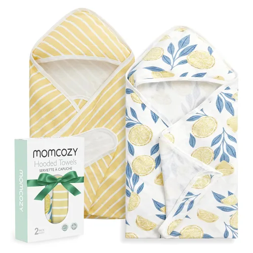 Vista 20 de Momcozy Toalla de bebé con capucha, ultra suave y absorbente, juego de toallas de baño grandes para mayor comodidad y suavidad en la piel del bebé