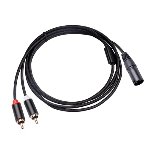 Vista 9 de Cable de conexión doble RCA a XLR macho y divisor en Y, desequilibrado 2 RCA/Phono Plug a 1 XLR Splitter Duplicator Cable Adaptador Y