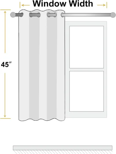 Vista 9 de ChrisDowa Cortinas 100% Opacas de Abedul Sólido de 45 Pulgadas de Largo, 2 Paneles para Dormitorio y Sala de Estar, Estilo Granja Oscurecedoras