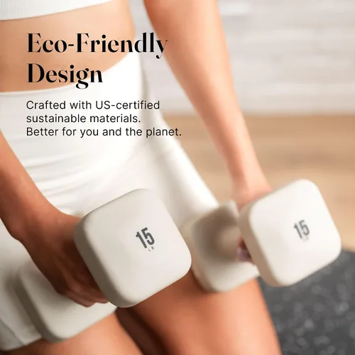 Vista 87 de WeGym SafeGrip - Mancuernas cuadradas con asas antideslizantes, pesas libres estéticas para entrenamientos en casa, diseño estable que evita rodar