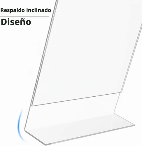 Vista 4 de MaxGear Soporte para Letreros de Acrílico, Soportes para Letreros Transparentes Soporte de Exhibición de Plástico 8.5 x 11 Pulgadas Inclinado Hacia