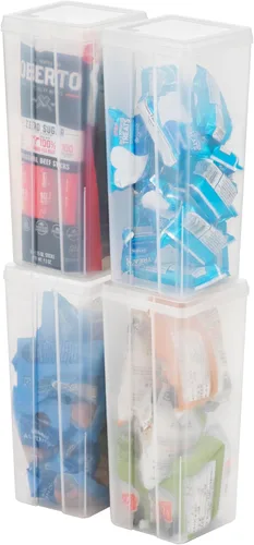 Vista 13 de IRIS USA Recipientes de almacenamiento de alimentos con tapa abatible, 1.3 cuartos de galón, paquete de 10, recipientes de alimentos transparentes