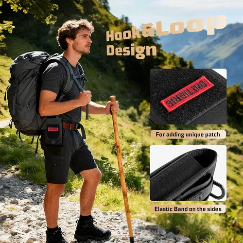 Vista 4 de OneTigris - Bolsillo grande para smartphone de 5.5 pulgadas con funda Otterbox o Survivor Negro