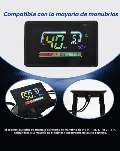 Vista 5 de Pantalla Ebike, protocolo UART No. 2, pantalla LCD colorida para bicicleta eléctrica 24V, 36V, 48V, 60V, con puerto de carga USB, pantalla de panel