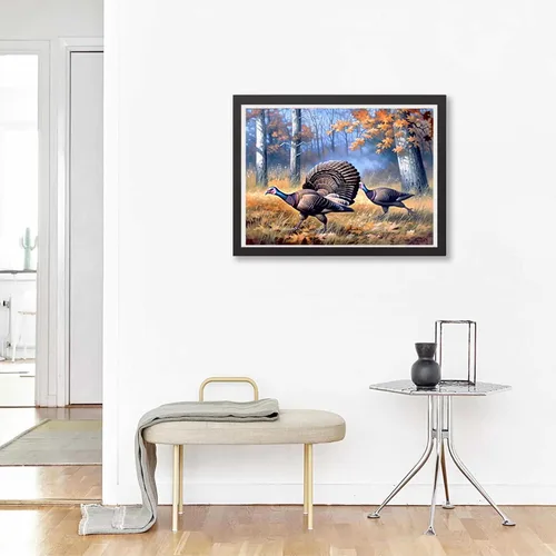 Vista 4 de Kaliosy Kits de pintura de diamantes 5D para adultos, faisán, pájaro por números, pintura con diamantes, arte de animales, taladro completo