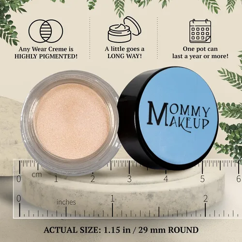 Vista 5 de Mommy Makeup Any Wear - Sombra de ojos en crema, impermeable, a prueba de arrugas, larga duración, alto pigmento, sin aceite, crema a polvo