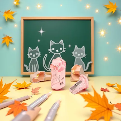 Vista 6 de Lindo sacapuntas de pata de gato, suministros kawaii, premio para estudiantes, regalo para niños, sacapuntas kawaii, suministros escolares