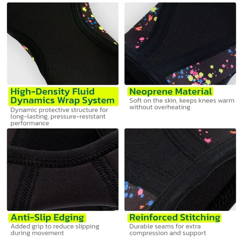 Vista 4 de aoFIT Rodillera de neopreno para mujeres y hombres (1 par) de 0.197 pulgadas (0.197 in), soporte de rodilla, soportes antideslizantes