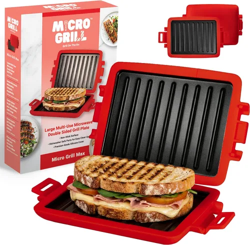 Vista 7 de Sandwichera clásica para microondas, parrilla para microondas, tostadora, sándwiches de queso a la parrilla de 3 minutos, cubierta de silicona Azul