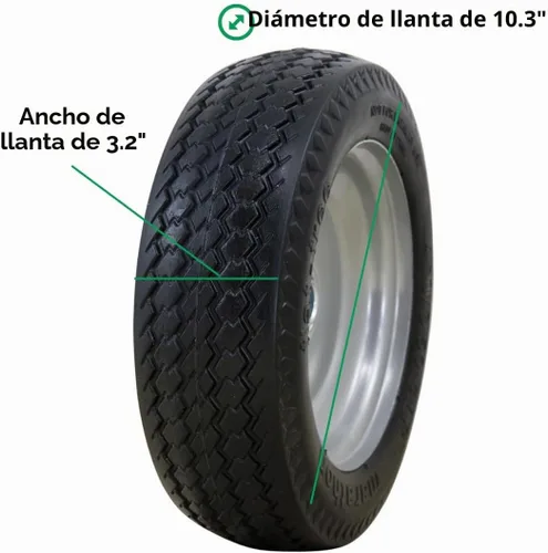 Vista 5 de Marathon Neumático multiusos sobre rueda, 4.10/3.50-4 pulgadas, sin plano, camión de mano/multiuso, cubo de desplazamiento de 2.25 pulgadas