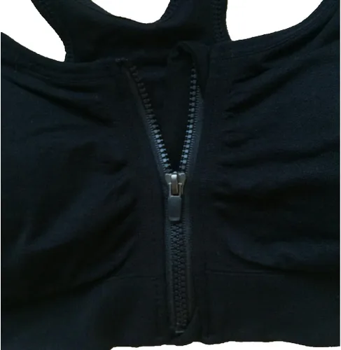 Vista 4 de Brasier deportivo o para yoga con cierre frontal de ganchos y cremallera para mujer