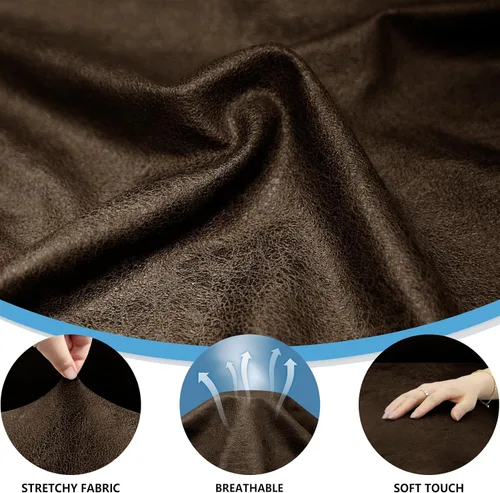 Vista 113 de Fundas para Sillón de 2 Piezas con Cojín en T, Fundas de Aspecto de Cuero para Sofá, Fundas para Sillas, Protector de Muebles Elástico, Funda