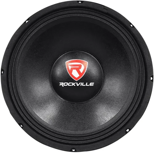 Vista 2 de Rockville RVP12W4 600W 12" Subwoofer de DJ PA Raw de 4 ohm, cono reforzado con fibra, alta excursión, graves profundos, para actuaciones en vivo