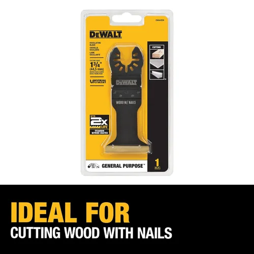 Vista 3 de DEWALT Hoja oscilante para herramientas de madera con clavos, ancha, revestimiento de nitruro de titanio (DWA4204), color negro (paquete de 5)