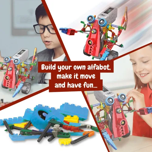 Vista 6 de Science4you Robotics Alfabot - Kit de construcción de robots para niños, 238 piezas, construye tus propios robots y hazlos mover, 3 robots