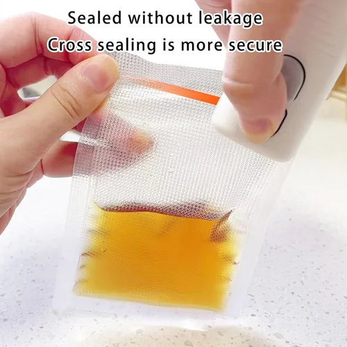 Vista 2 de Vacuum Sealer Machine Multifunctional Food Bag Storage Vacuum Sealing Bag Cutter Bottle Opener for Home Preservation Sealer Blue