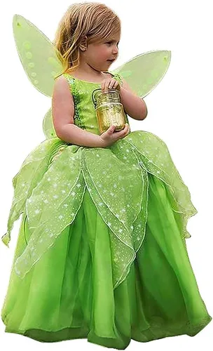 Vista 2 de TYHTYM Disfraces de princesa para niñas pequeñas, cosplay, Halloween, Navidad, fiesta, 2-11T