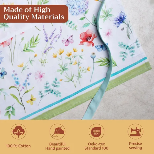 Vista 677 de Maison d' Hermine Delantales para mujer con bolsillo, 100% algodón (27.50 x 31.50 pulgadas)