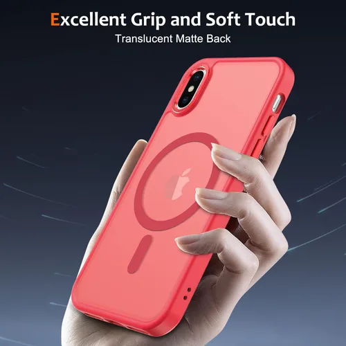 Vista 417 de Anuck - Funda magnética para iPhone 11 compatible con MagSafe, carcasa trasera mate translúcida dura, borde de TPU, delgada, resistente a impactos