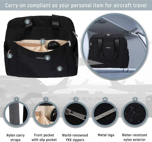 Vista 4 de Bolso bandolera de viaje ligero para mujer, de 15.6 pulgadas