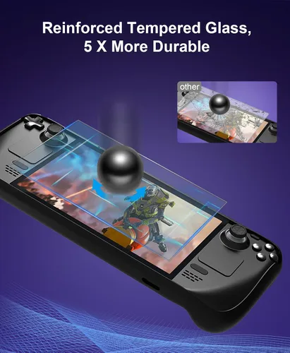 Vista 5 de DEVASO Protector de pantalla para cubierta de vapor, paquete de 6 protectores táctiles y 2 unidades de vidrio templado 9H transparente HD