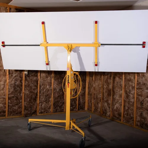 Vista 4 de Panellift® The Original Drywall Lift 439, polipasto de chapa de accionamiento de cadena de grado profesional para paredes y techos, elevación máxima