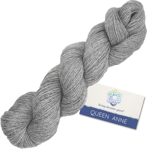 Vista 11 de Living Dreams Queen Anne LACE - Ovillo de lana 100% suave y lujosamente suave, color azul Arándano