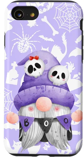 Vista 18 de iPhone 16 Boo Gnome Halloween Purple Spooky Creepy Cute Watercolor Case