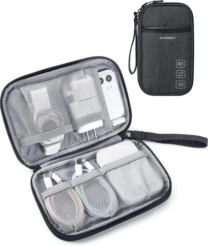 Vista 10 de BAGSMART Organizador de cables de viaje Organizador de cables de viaje Bolso Organizador electrónico Bolso Organizador de viaje, Esenciales de viaje