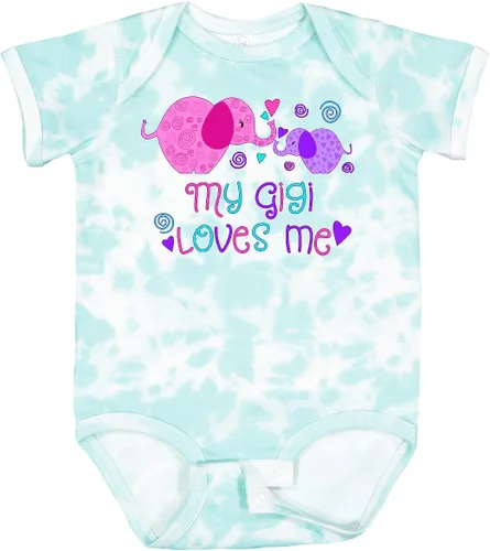 Vista 38 de inktastic My Gigi Loves Me - Body lindo de elefantes para bebé 0020 Blanco