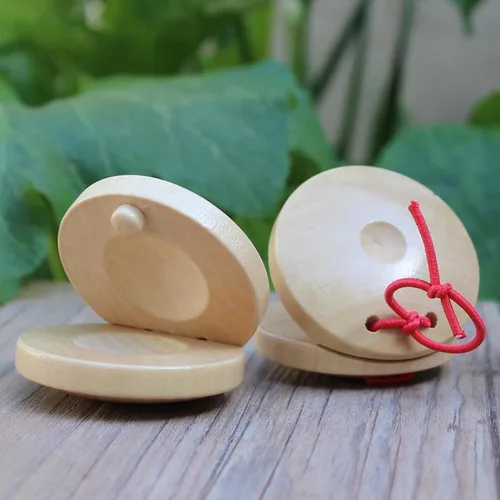 Vista 4 de Castañuelas de madera para instrumentos musicales - Dedos adultos (10 piezas)