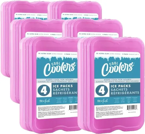 Vista 3 de Cool Coolers by Fit & Fresh 4 Pack XL Slim Ice Packs, Quick Freeze Space Saving Reusable Ice Packs for Lunch Boxes or Coolers