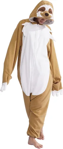 Vista 3 de Adult Sloth Onesie Pajamas Cosplay Animal Homewear Sleepwear Jumpsuit Costume for Women Men