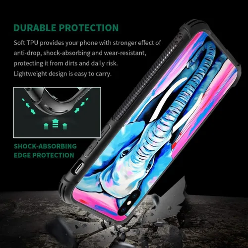 Vista 6 de Funda compatible con iPhone XR, diseño de elefantes africanos para niñas, diseño de patrón a prueba de golpes, antiarañazos, carcasa trasera