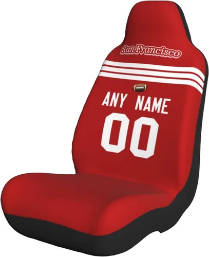 Vista 27 de Fundas de asiento de coche de fútbol personalizadas, accesorios personalizados para automóvil, regalos de Arizona con nombre y número, funda