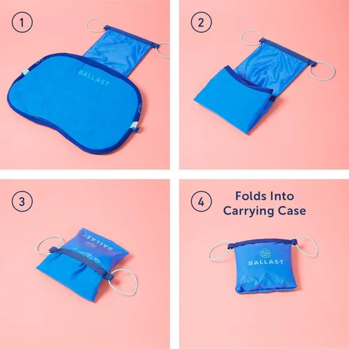 Vista 4 de Ballast Almohada de playa, cómoda, duradera y compacta, se mantiene en playas ventosas con bolsa de arena patentada, almohada inflable para playas