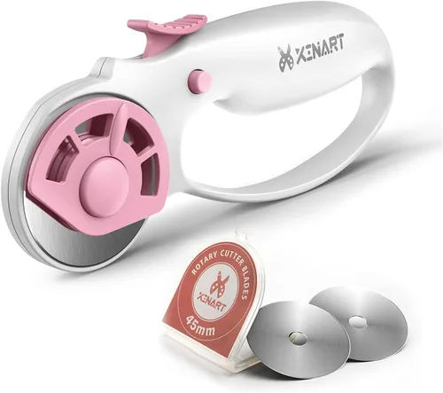 Vista 7 de XINART Cortador giratorio de 1.77 pulgadas para bloqueo de seguridad de tela, ergonómico, clásico, cómodo, de tela, cortador giratorio pequeño