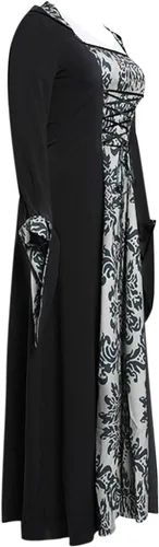 Vista 5 de Vestido renacentista de Halloween para mujer, talla grande, disfraces victorianos, longitud al suelo, vestidos medievales, elegante, vestido de baile
