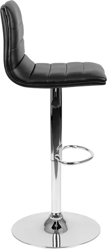Vista 7 de Flash Funiture silla de bar ajustable con base cromada, Negro