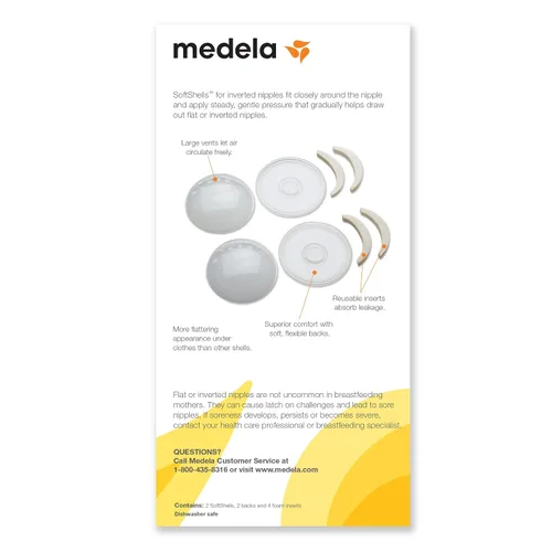 Vista 4 de Medela SoftShells - Conchas de pecho para pezones planos o invertidos, conchas discretas para tu cuerpo único, flexibles y fáciles de llevar