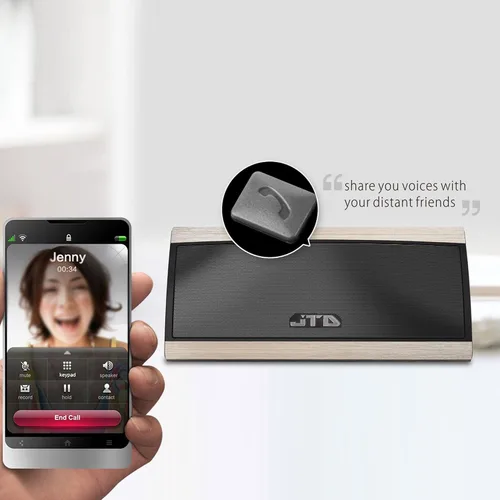 Vista 6 de JTD - Altavoz Bluetooth inalámbrico portátil con sonido estéreo envolvente 3D y carcasa de metal completo, inalámbrico, manos libres, 8 horas