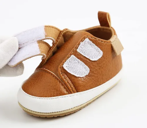 Vista 3 de Zapatos deportivos para bebés y niñas, zapatos para niños pequeños, de piel sintética, para primeros pasos, para recién nacidos, para niños de 0 a